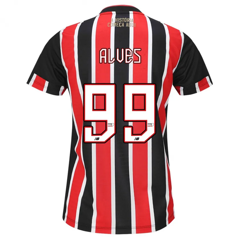 Danxen Kinder Letícia Alves #99 Schwarz Rot Weiß Auswärtstrikot Trikot 2024/25 T-Shirt Schweiz