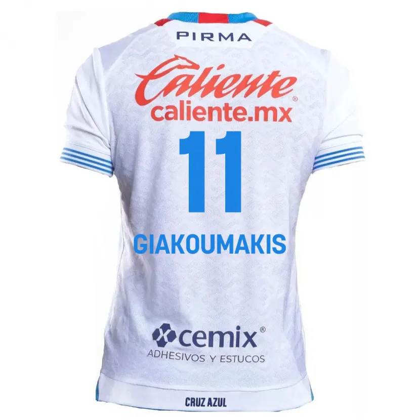 Danxen Kinder Georgios Giakoumakis #11 Weiß Blau Auswärtstrikot Trikot 2024/25 T-Shirt Schweiz