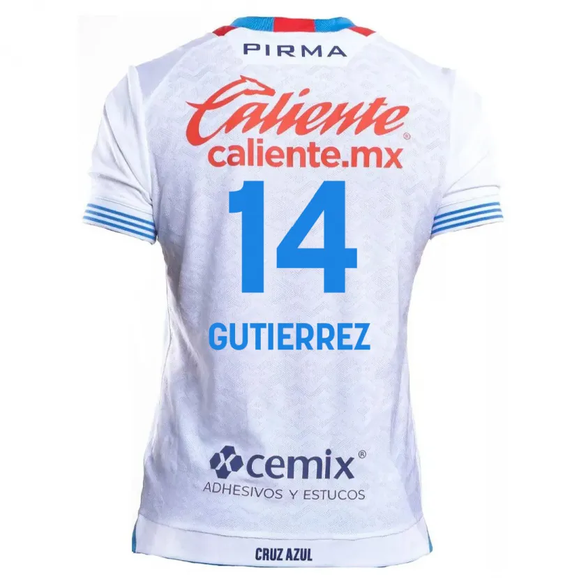 Danxen Kinder Alexis Gutiérrez #14 Weiß Blau Auswärtstrikot Trikot 2024/25 T-Shirt Schweiz