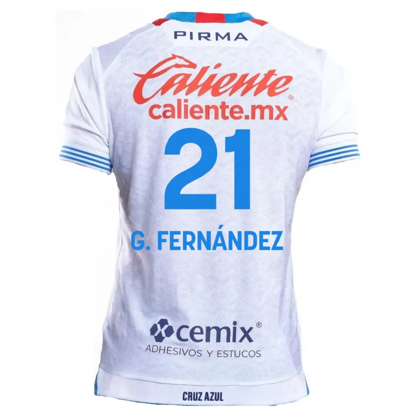 Danxen Kinder Gabriel Fernández #21 Weiß Blau Auswärtstrikot Trikot 2024/25 T-Shirt Schweiz