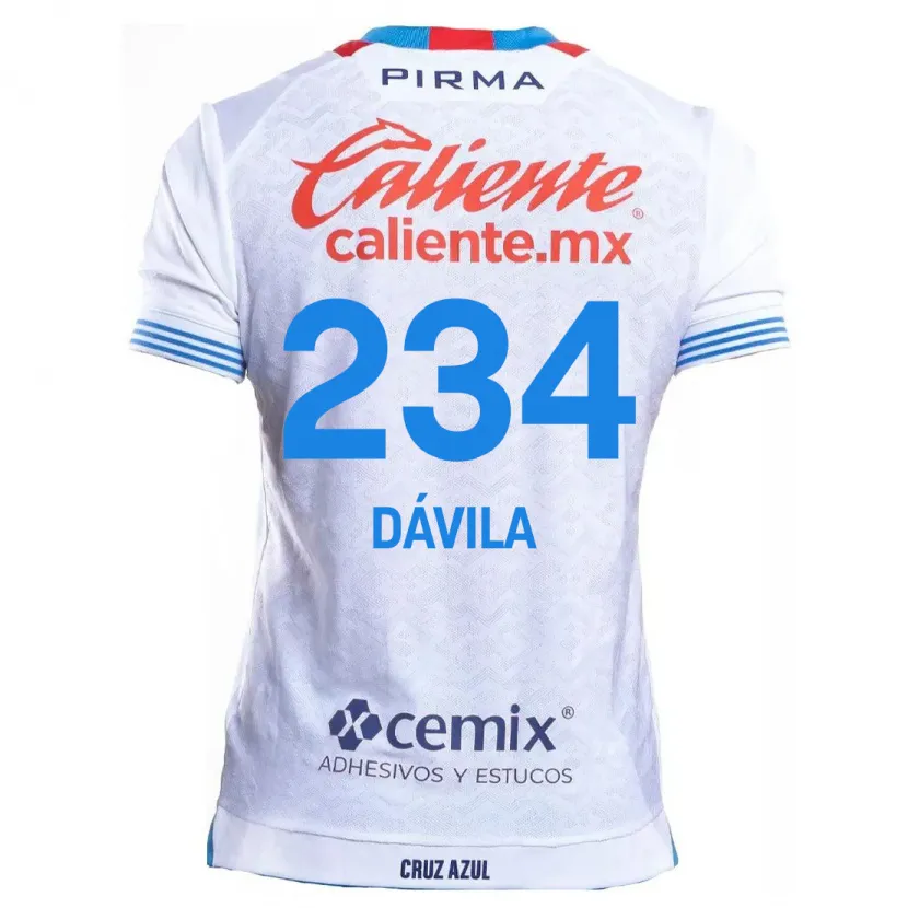 Danxen Kinder Emilio Dávila #234 Weiß Blau Auswärtstrikot Trikot 2024/25 T-Shirt Schweiz