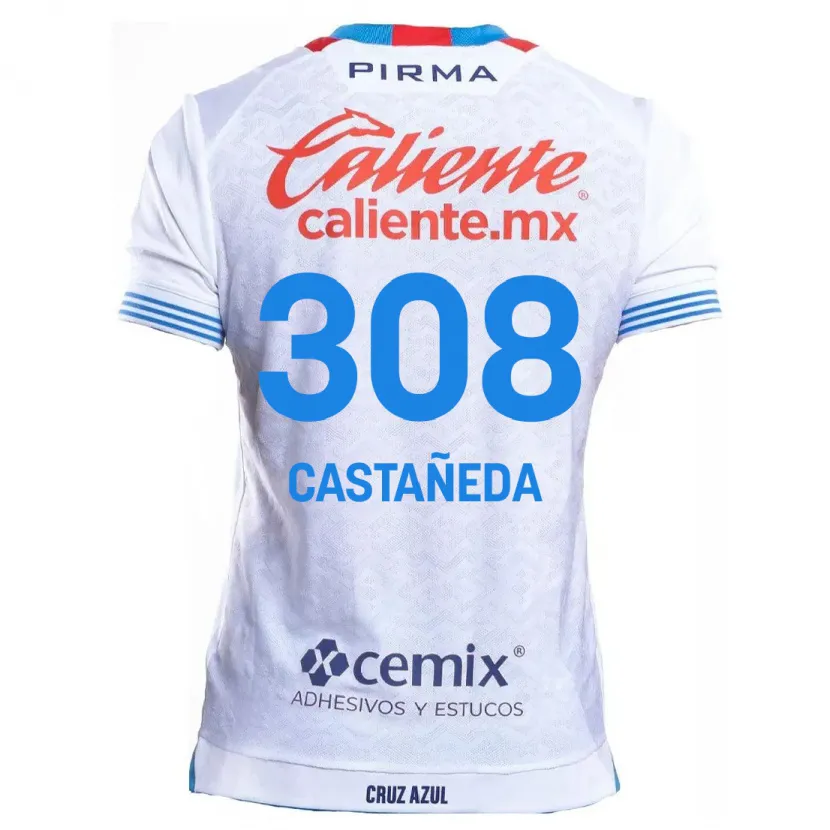 Danxen Kinder Emiliano Castañeda #308 Weiß Blau Auswärtstrikot Trikot 2024/25 T-Shirt Schweiz