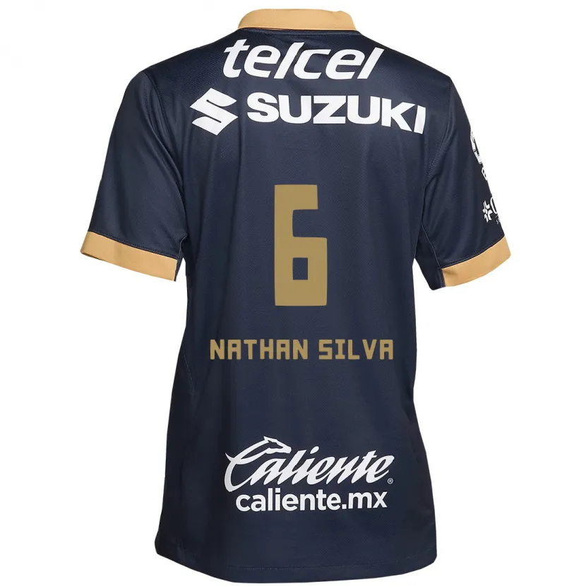 Danxen Kinder Nathan Silva #6 Obsidian Gold Weiß Auswärtstrikot Trikot 2024/25 T-Shirt Schweiz