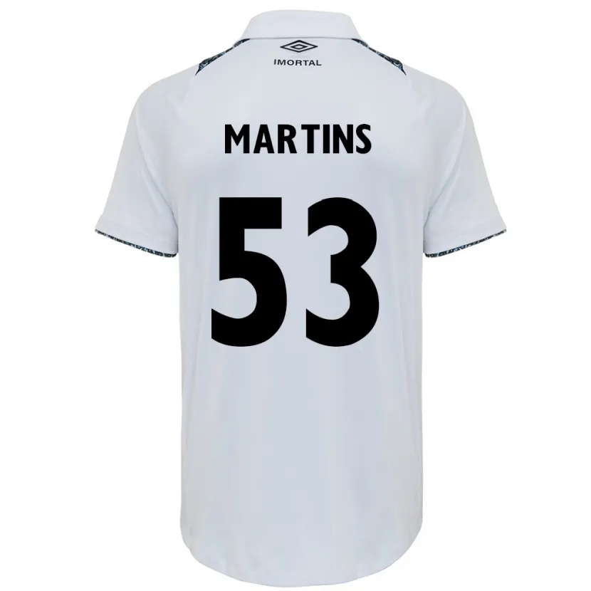 Danxen Kinder Gustavo Martins #53 Weiß Blau Auswärtstrikot Trikot 2024/25 T-Shirt Schweiz