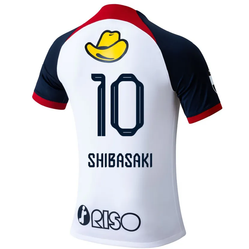 Danxen Kinder Gaku Shibasaki #10 Weiß Blau Rot Auswärtstrikot Trikot 2024/25 T-Shirt Schweiz