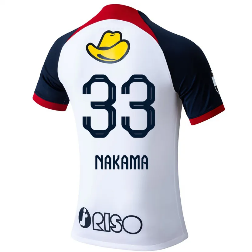 Danxen Kinder Hayato Nakama #33 Weiß Blau Rot Auswärtstrikot Trikot 2024/25 T-Shirt Schweiz