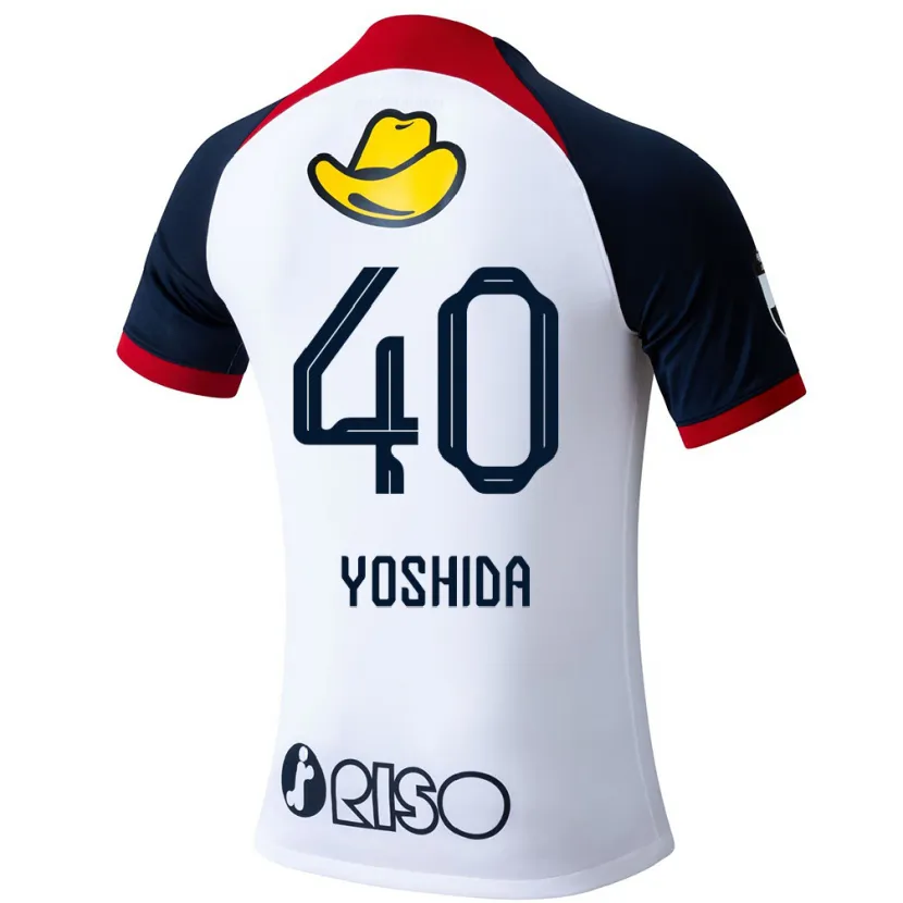 Danxen Kinder Minato Yoshida #40 Weiß Blau Rot Auswärtstrikot Trikot 2024/25 T-Shirt Schweiz