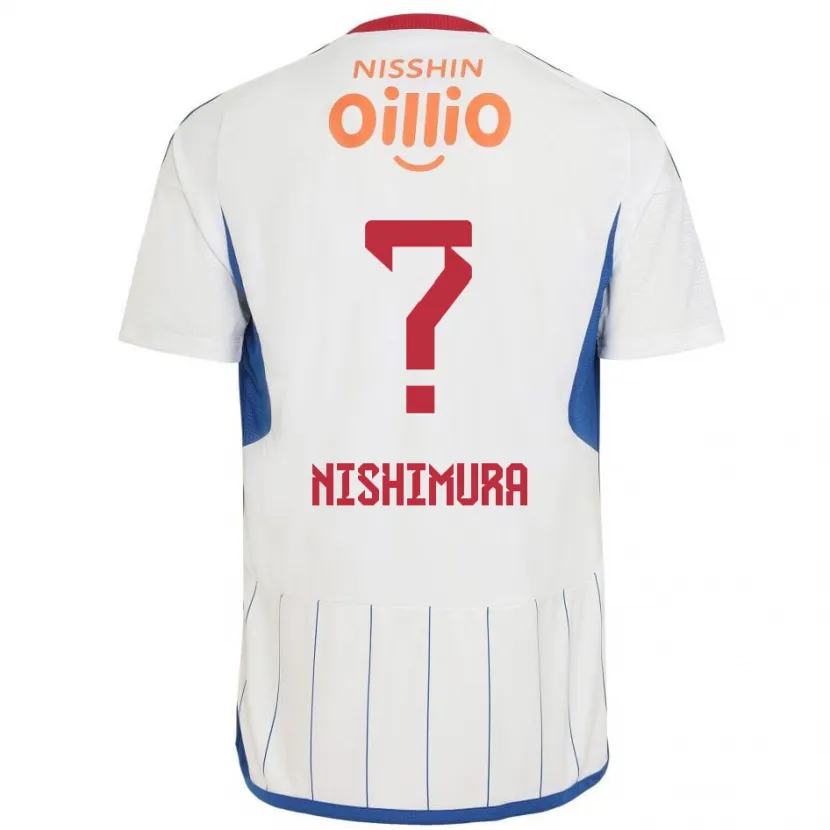 Danxen Kinder Takuma Nishimura #0 Weiß Blau Rot Auswärtstrikot Trikot 2024/25 T-Shirt Schweiz