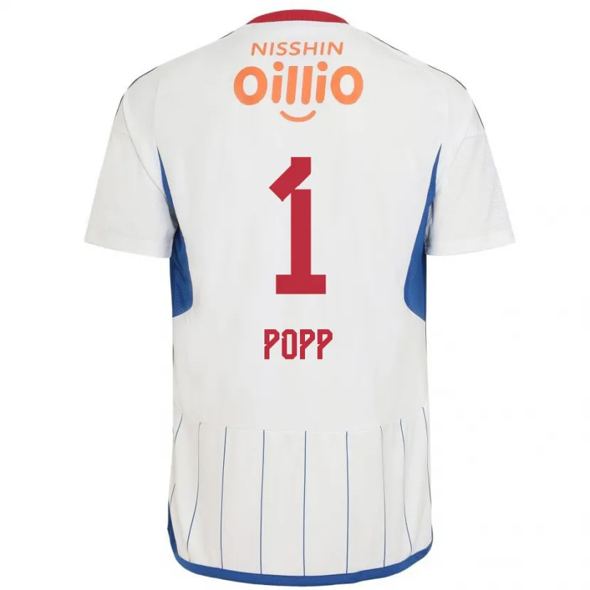 Danxen Kinder William Popp #1 Weiß Blau Rot Auswärtstrikot Trikot 2024/25 T-Shirt Schweiz