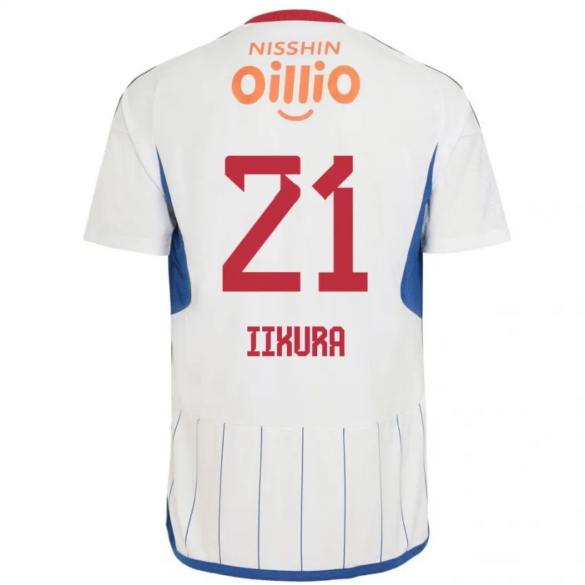 Danxen Kinder Hiroki Iikura #21 Weiß Blau Rot Auswärtstrikot Trikot 2024/25 T-Shirt Schweiz