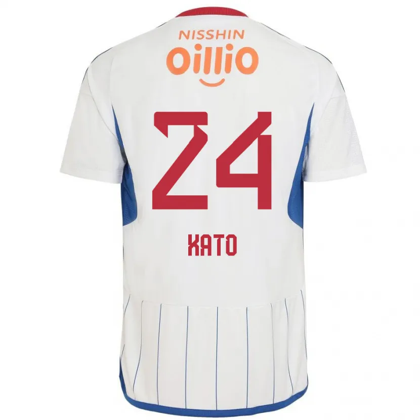 Danxen Kinder Hijiri Kato #24 Weiß Blau Rot Auswärtstrikot Trikot 2024/25 T-Shirt Schweiz