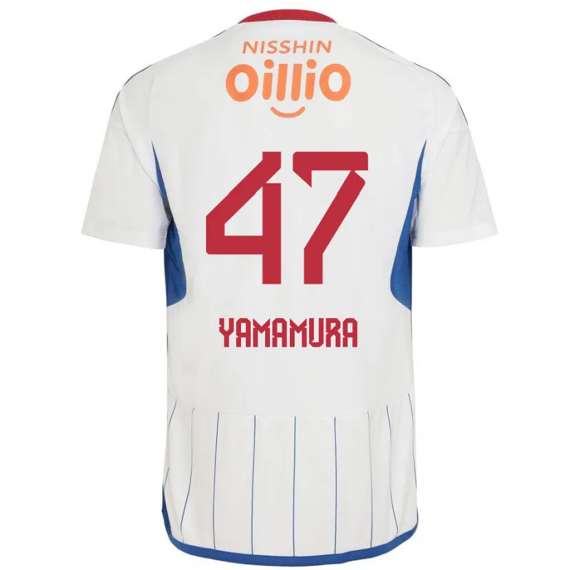 Danxen Kinder Kazuya Yamamura #47 Weiß Blau Rot Auswärtstrikot Trikot 2024/25 T-Shirt Schweiz