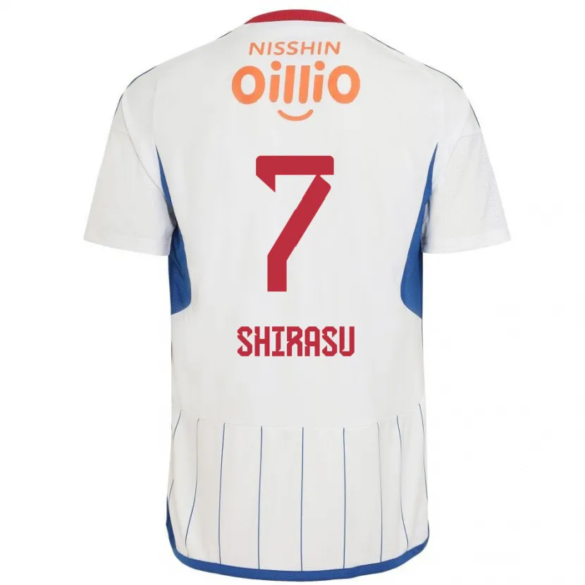 Danxen Kinder Kento Shirasu #7 Weiß Blau Rot Auswärtstrikot Trikot 2024/25 T-Shirt Schweiz