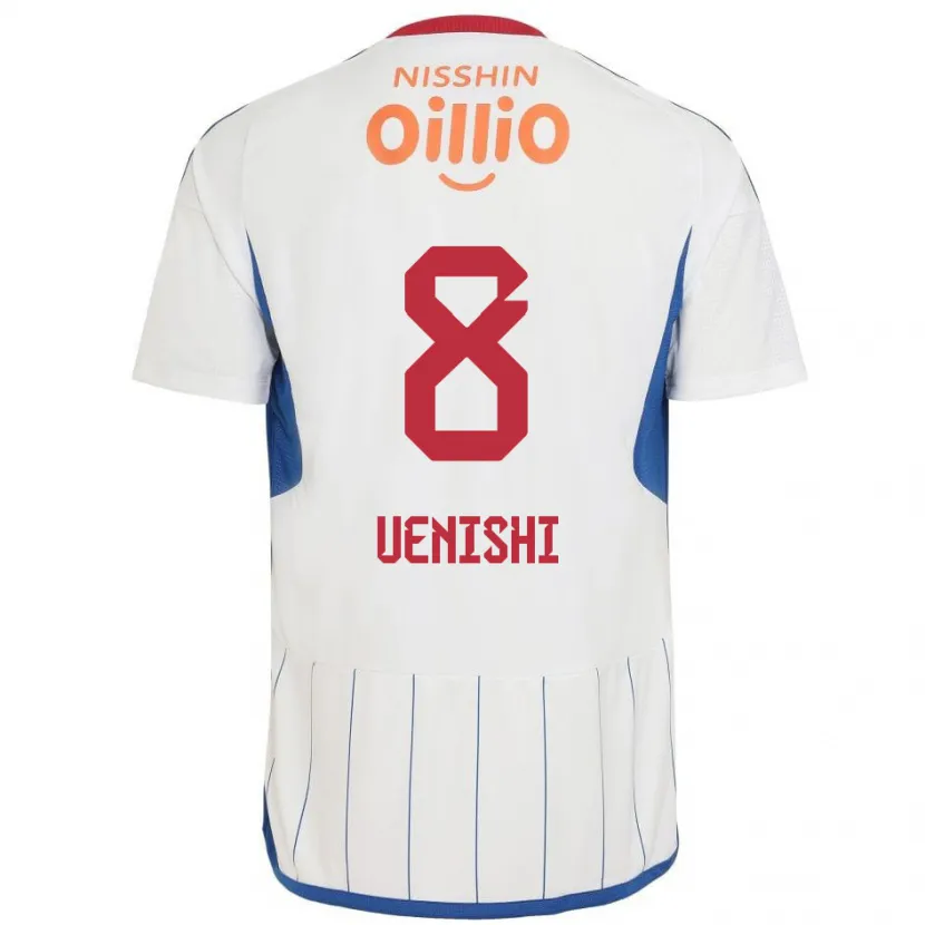 Danxen Kinder Haruki Uenishi #8 Weiß Blau Rot Auswärtstrikot Trikot 2024/25 T-Shirt Schweiz