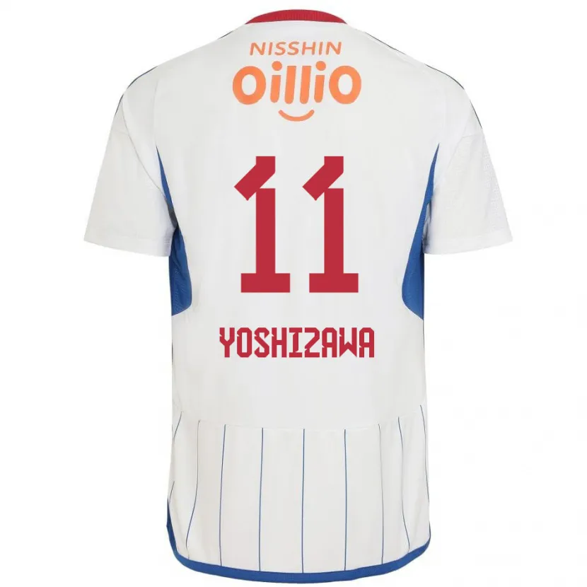 Danxen Kinder Mirai Yoshizawa #11 Weiß Blau Rot Auswärtstrikot Trikot 2024/25 T-Shirt Schweiz