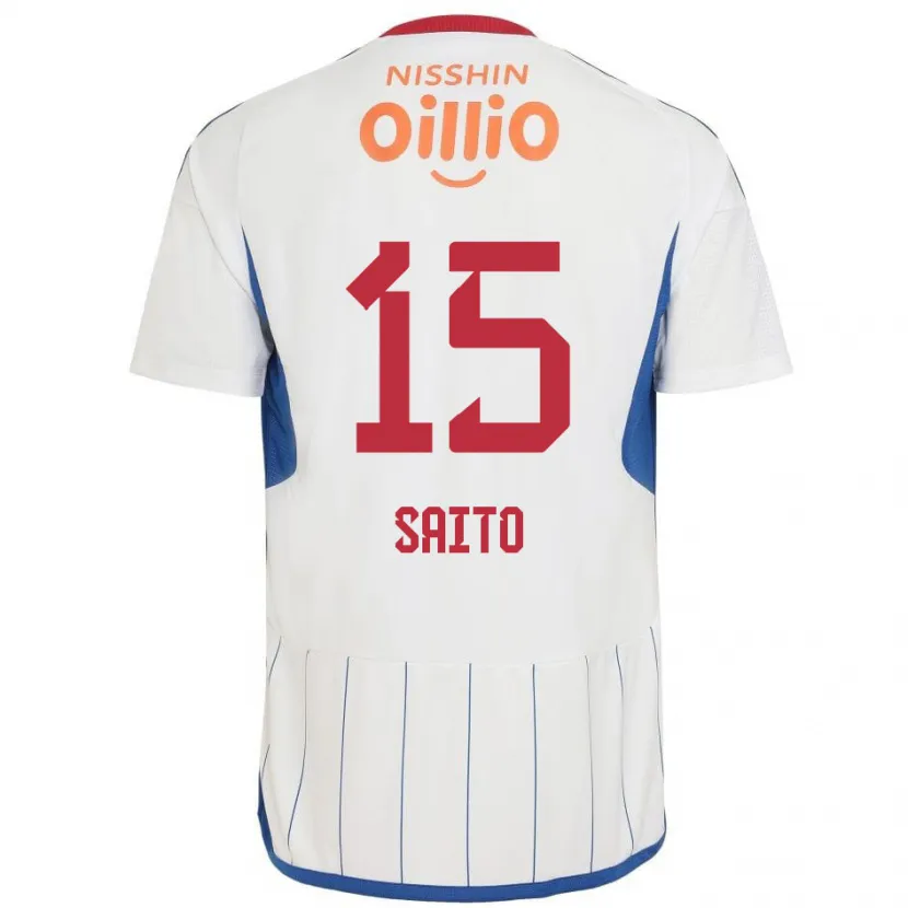 Danxen Kinder Haru Saito #15 Weiß Blau Rot Auswärtstrikot Trikot 2024/25 T-Shirt Schweiz