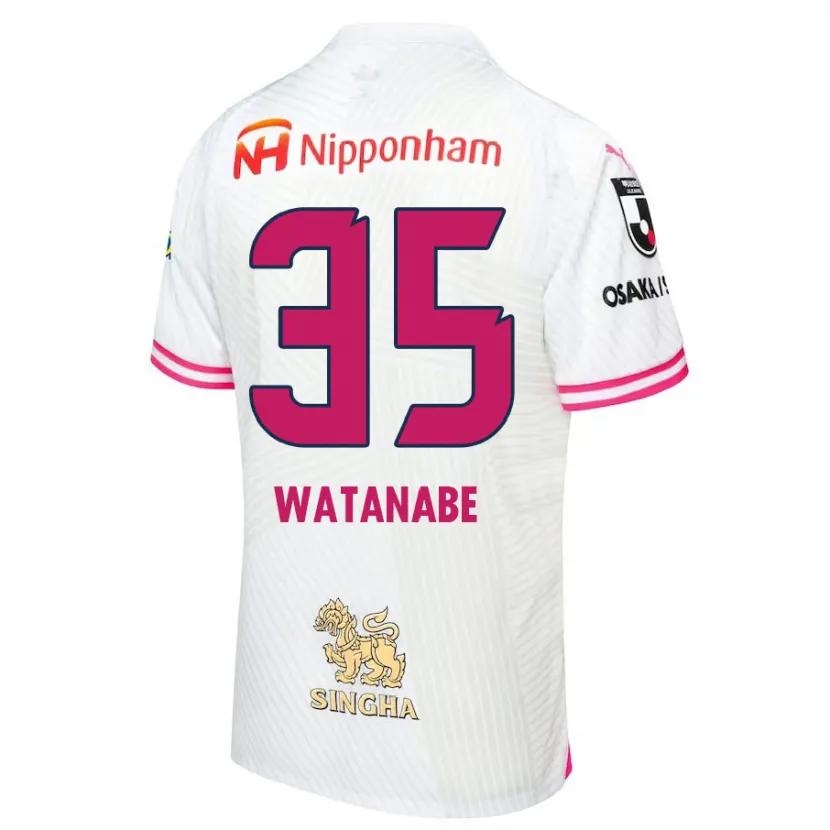 Danxen Kinder Ryo Watanabe #35 Weiß Rosa Auswärtstrikot Trikot 2024/25 T-Shirt Schweiz