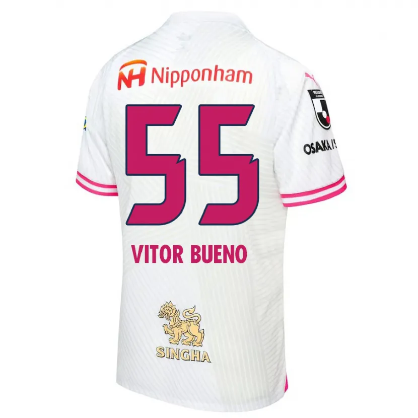 Danxen Kinder Vitor Bueno #55 Weiß Rosa Auswärtstrikot Trikot 2024/25 T-Shirt Schweiz