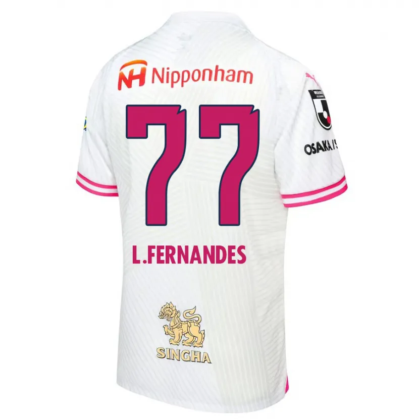 Danxen Kinder Lucas Fernandes #77 Weiß Rosa Auswärtstrikot Trikot 2024/25 T-Shirt Schweiz