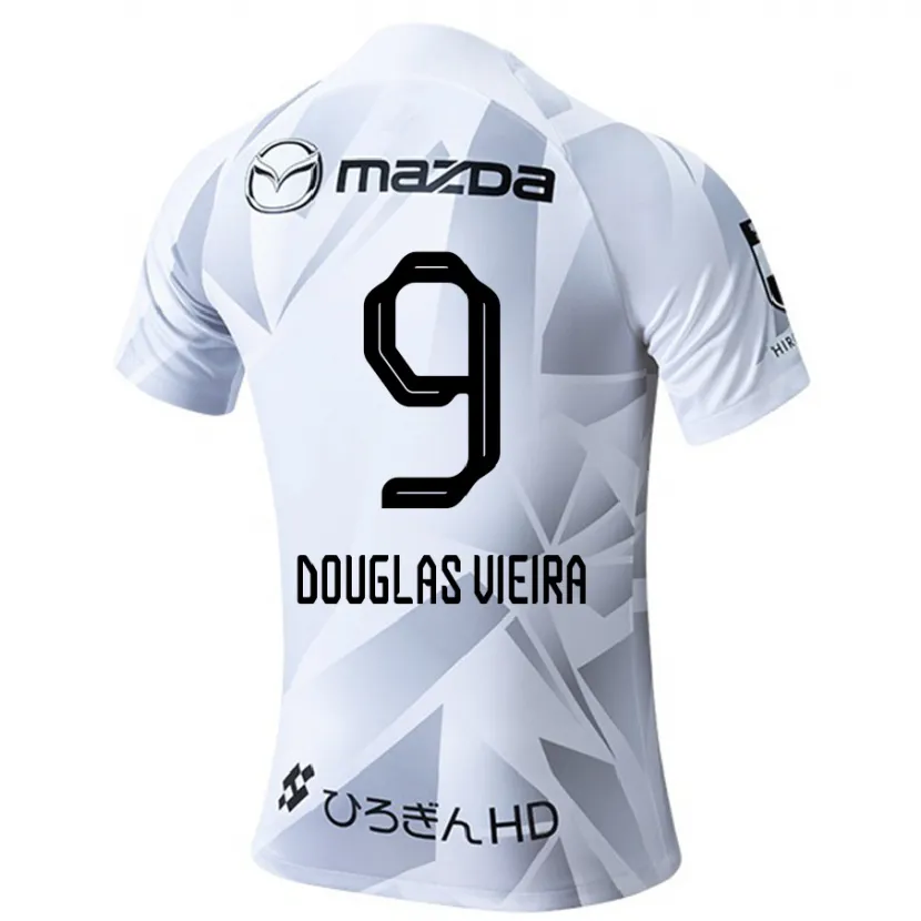 Danxen Kinder Douglas Vieira #9 Weiß Grau Schwarz Auswärtstrikot Trikot 2024/25 T-Shirt Schweiz