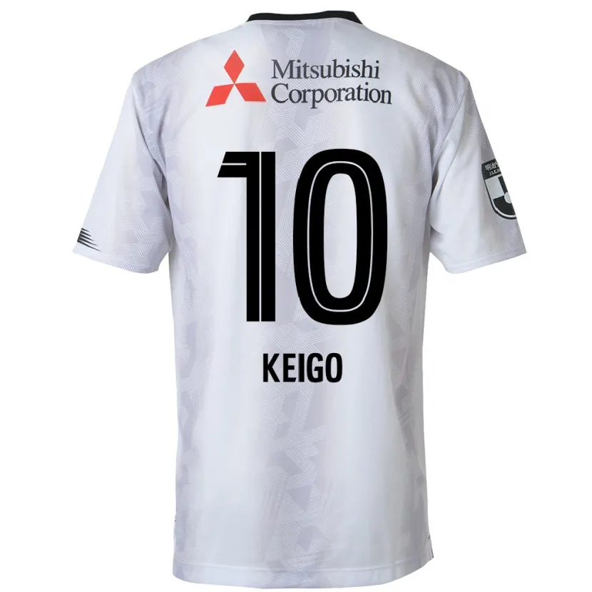 Danxen Kinder Keigo Higashi #10 Weiß Schwarz Auswärtstrikot Trikot 2024/25 T-Shirt Schweiz