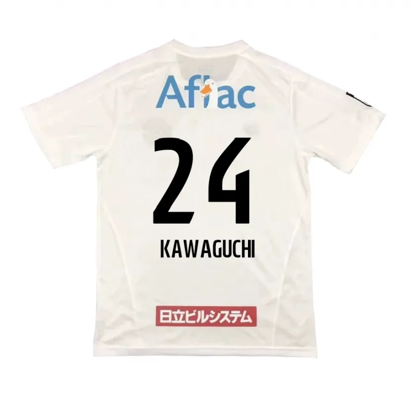 Danxen Kinder Naoki Kawaguchi #24 Weiß Schwarz Auswärtstrikot Trikot 2024/25 T-Shirt Schweiz