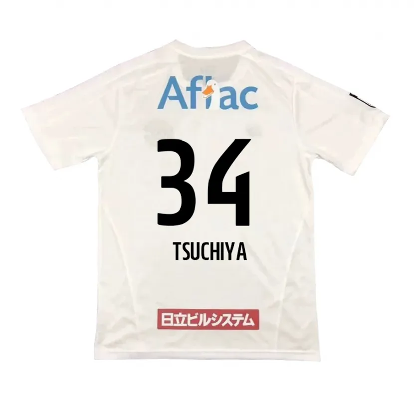 Danxen Kinder Takumi Tsuchiya #34 Weiß Schwarz Auswärtstrikot Trikot 2024/25 T-Shirt Schweiz