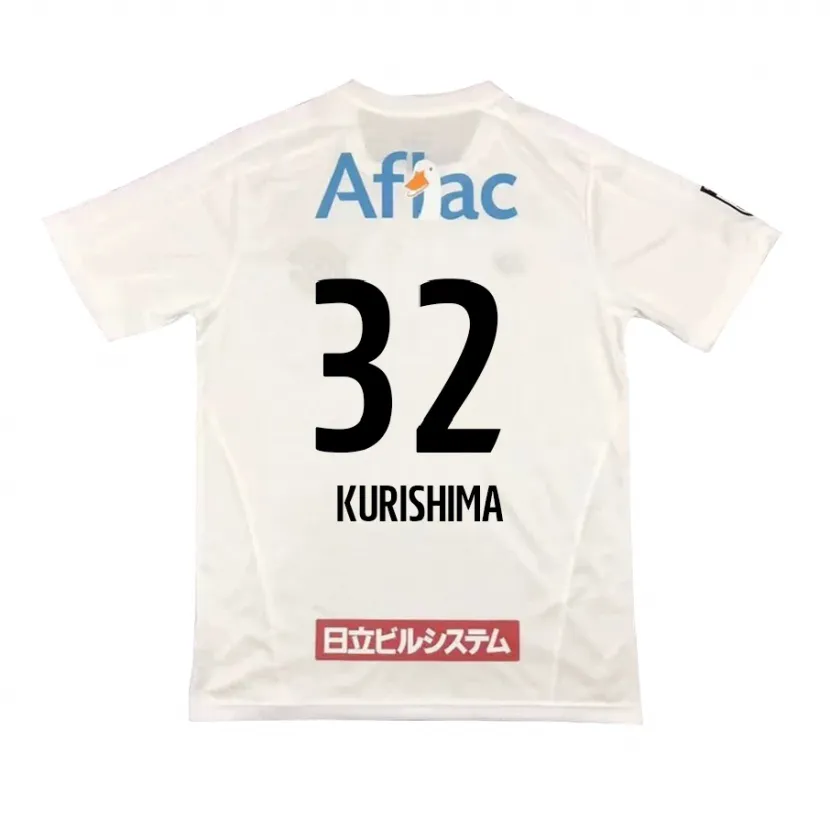 Danxen Kinder Sota Kurishima #32 Weiß Schwarz Auswärtstrikot Trikot 2024/25 T-Shirt Schweiz