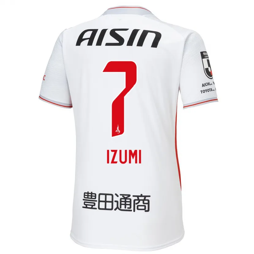 Danxen Kinder Ryuji Izumi #7 Weiß Gelb Rot Auswärtstrikot Trikot 2024/25 T-Shirt Schweiz