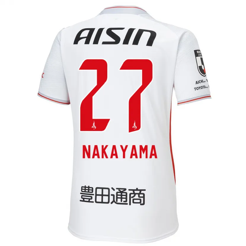 Danxen Kinder Katsuhiro Nakayama #27 Weiß Gelb Rot Auswärtstrikot Trikot 2024/25 T-Shirt Schweiz