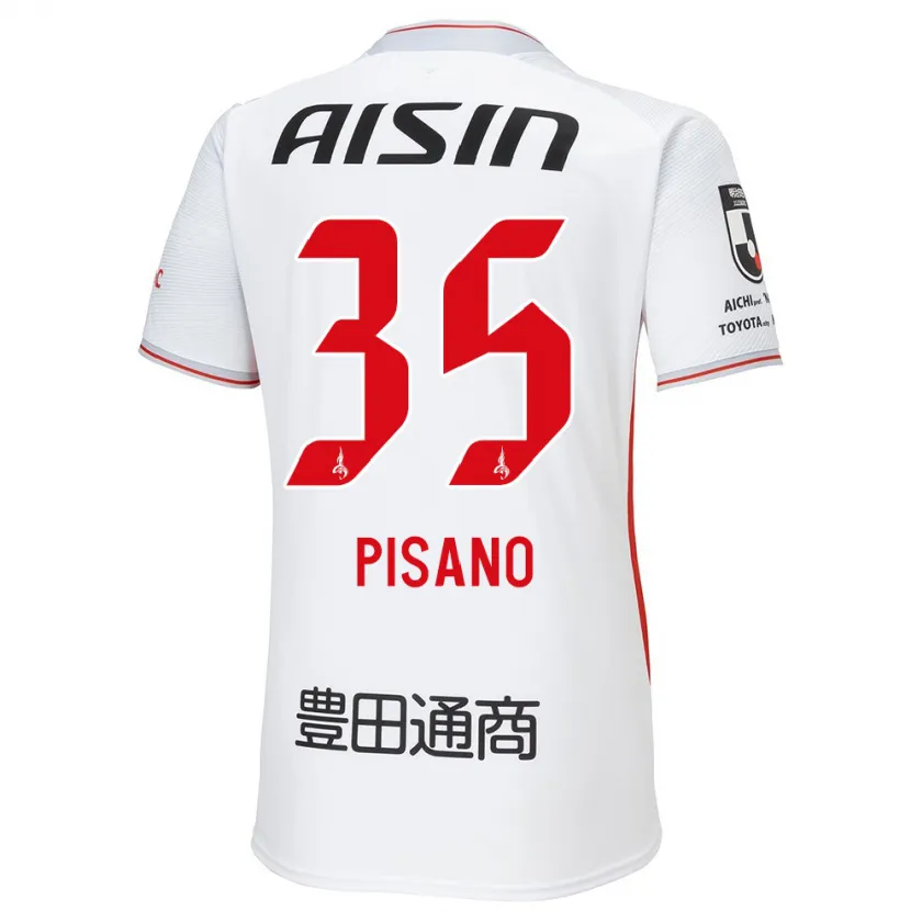 Danxen Kinder Alexandre Pisano #35 Weiß Gelb Rot Auswärtstrikot Trikot 2024/25 T-Shirt Schweiz