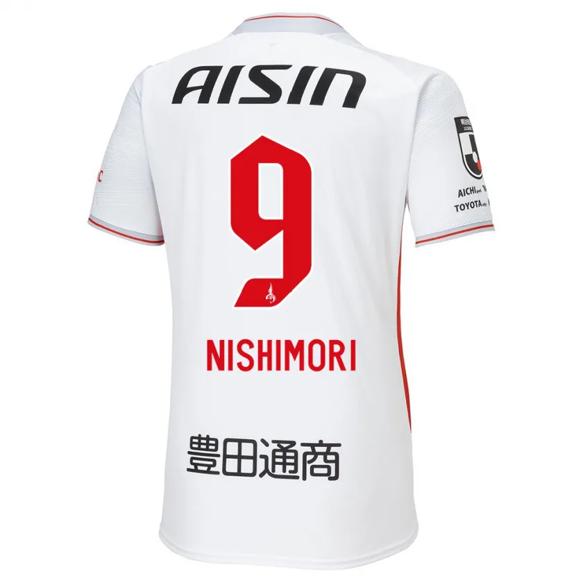 Danxen Kinder Naoto Nishimori #9 Weiß Gelb Rot Auswärtstrikot Trikot 2024/25 T-Shirt Schweiz