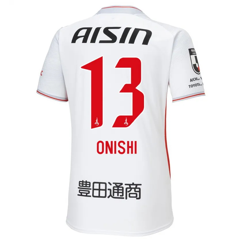 Danxen Kinder Ritsu Onishi #13 Weiß Gelb Rot Auswärtstrikot Trikot 2024/25 T-Shirt Schweiz