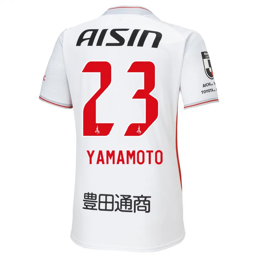 Danxen Kinder Haruki Yamamoto #23 Weiß Gelb Rot Auswärtstrikot Trikot 2024/25 T-Shirt Schweiz