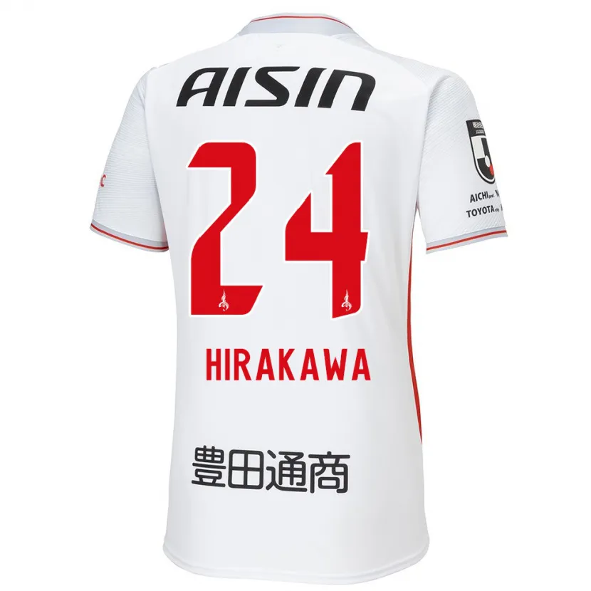 Danxen Kinder Haruto Hirakawa #24 Weiß Gelb Rot Auswärtstrikot Trikot 2024/25 T-Shirt Schweiz