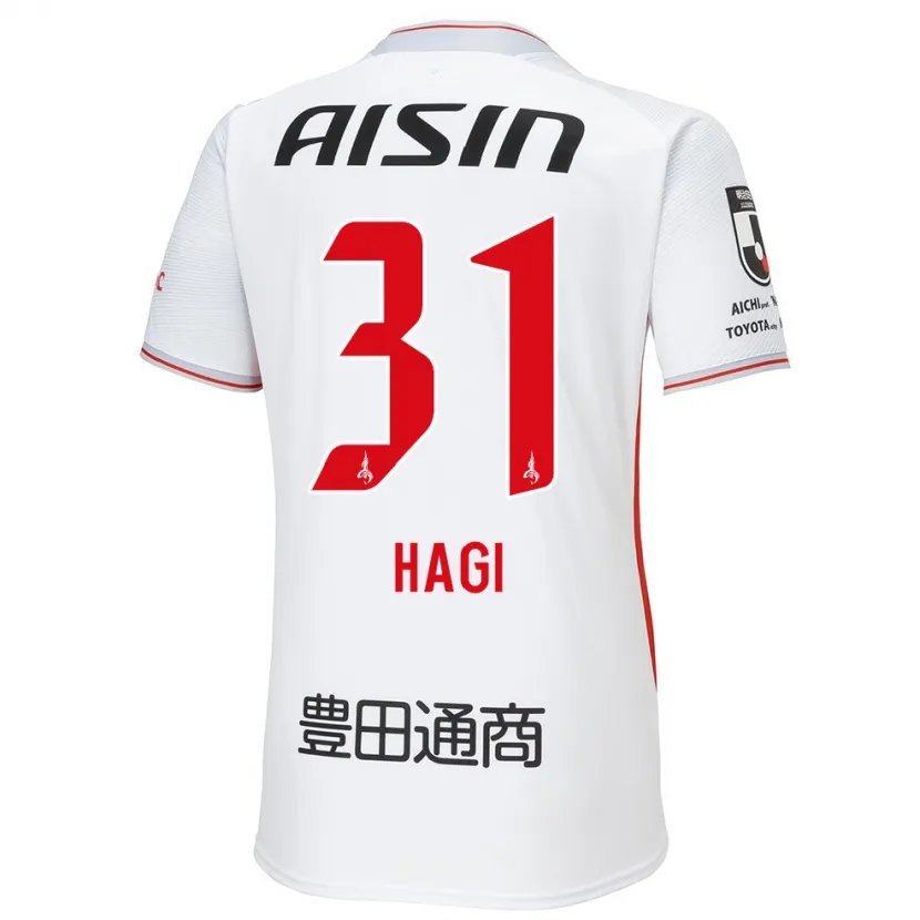 Danxen Kinder Hiroaki Hagi #31 Weiß Gelb Rot Auswärtstrikot Trikot 2024/25 T-Shirt Schweiz