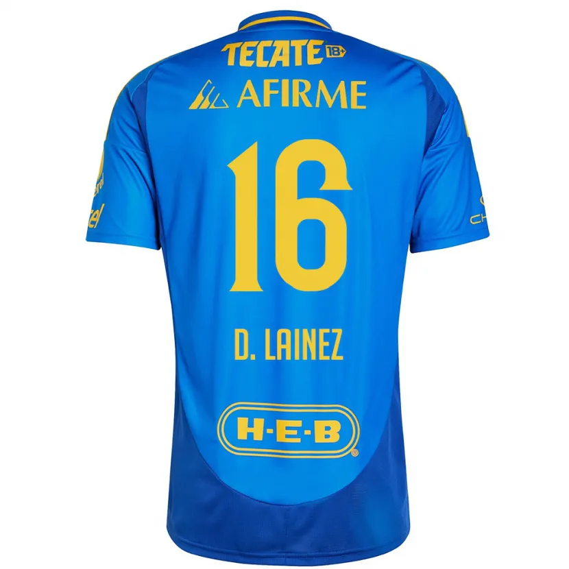 Danxen Kinder Diego Lainez #16 Blau Gelb Auswärtstrikot Trikot 2024/25 T-Shirt Schweiz