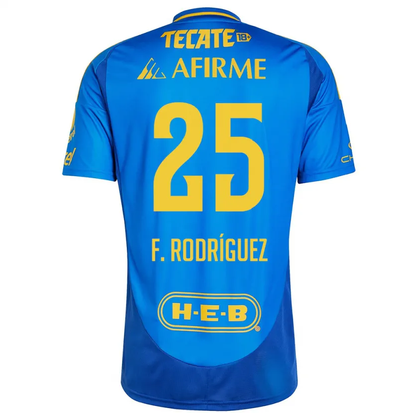 Danxen Kinder Felipe Rodríguez #25 Blau Gelb Auswärtstrikot Trikot 2024/25 T-Shirt Schweiz