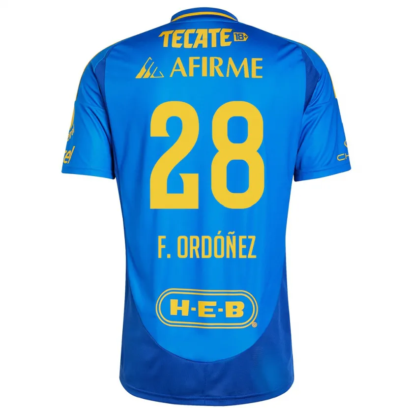 Danxen Kinder Fernando Ordóñez #28 Blau Gelb Auswärtstrikot Trikot 2024/25 T-Shirt Schweiz