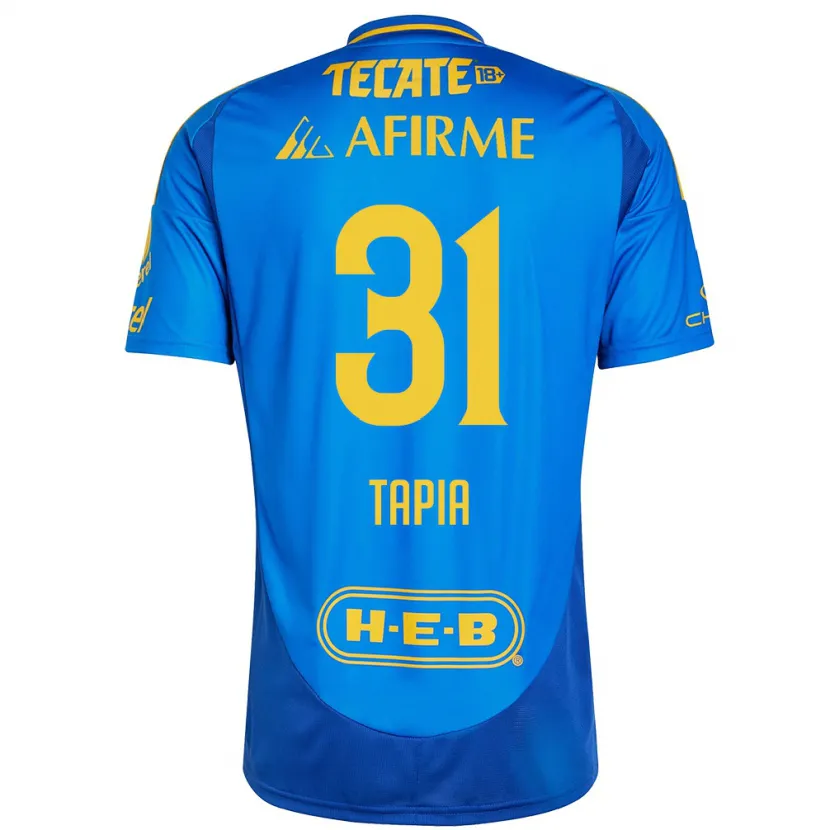 Danxen Kinder Fernando Tapia #31 Blau Gelb Auswärtstrikot Trikot 2024/25 T-Shirt Schweiz