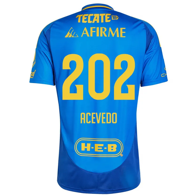 Danxen Kinder José Acevedo #202 Blau Gelb Auswärtstrikot Trikot 2024/25 T-Shirt Schweiz