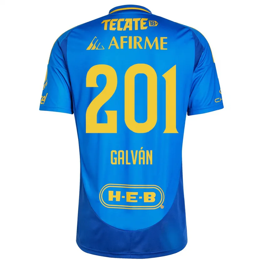 Danxen Kinder Isac Galván #201 Blau Gelb Auswärtstrikot Trikot 2024/25 T-Shirt Schweiz