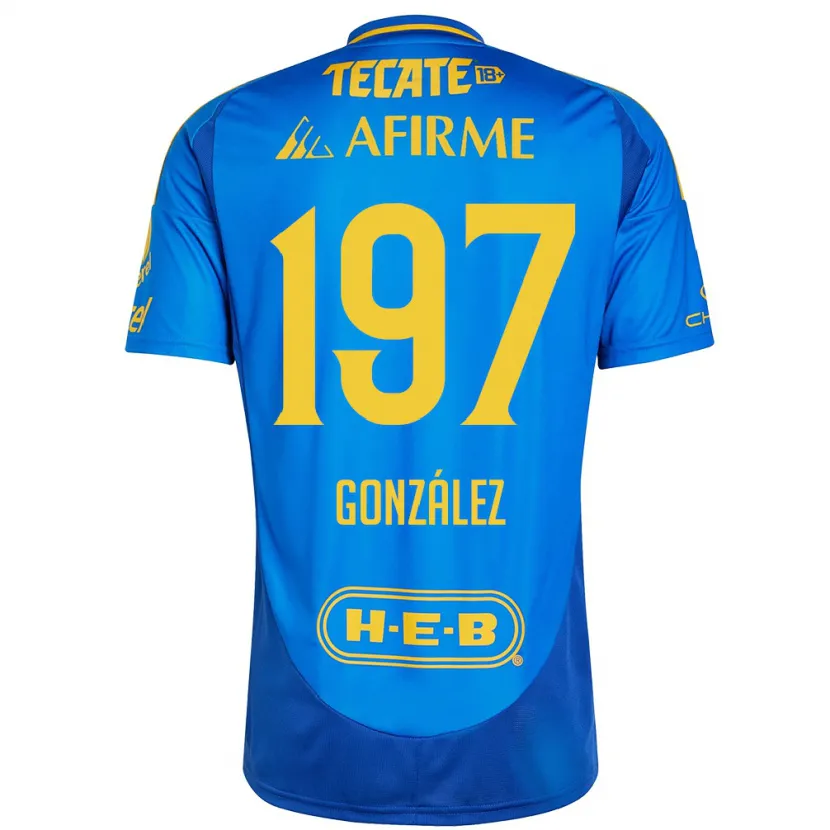 Danxen Kinder Germán González #197 Blau Gelb Auswärtstrikot Trikot 2024/25 T-Shirt Schweiz