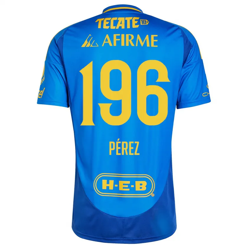 Danxen Kinder Axel Pérez #196 Blau Gelb Auswärtstrikot Trikot 2024/25 T-Shirt Schweiz