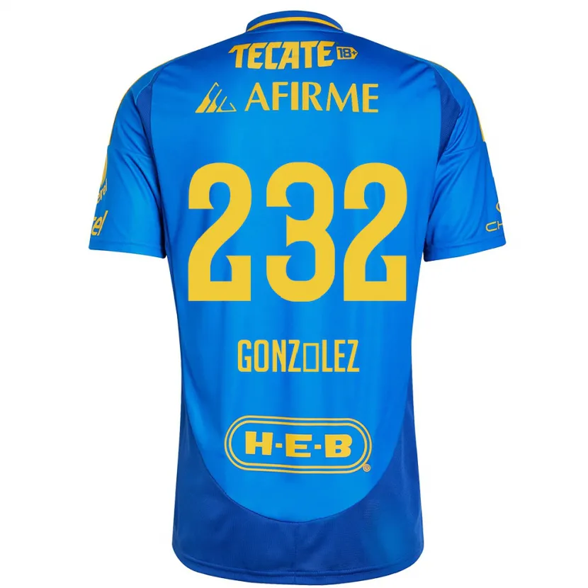 Danxen Kinder César González #232 Blau Gelb Auswärtstrikot Trikot 2024/25 T-Shirt Schweiz