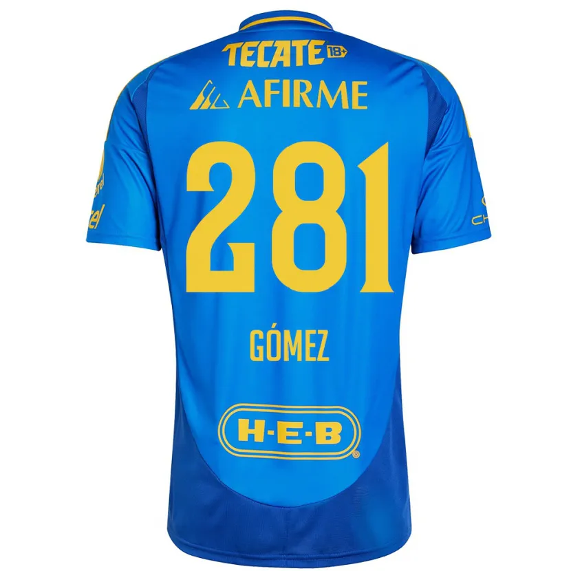 Danxen Kinder Luis Gómez #281 Blau Gelb Auswärtstrikot Trikot 2024/25 T-Shirt Schweiz