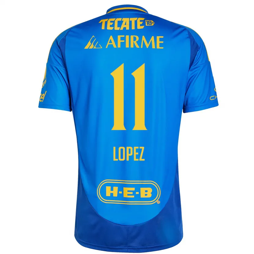 Danxen Kinder Nicolas Lopez #11 Blau Gelb Auswärtstrikot Trikot 2024/25 T-Shirt Schweiz