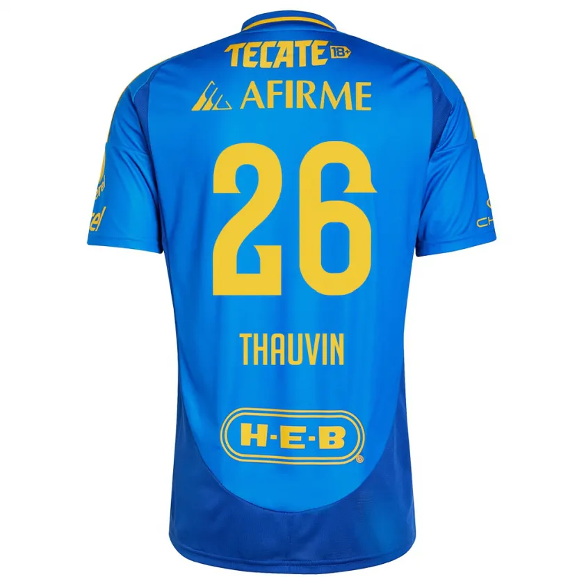 Danxen Kinder Florian Thauvin #26 Blau Gelb Auswärtstrikot Trikot 2024/25 T-Shirt Schweiz