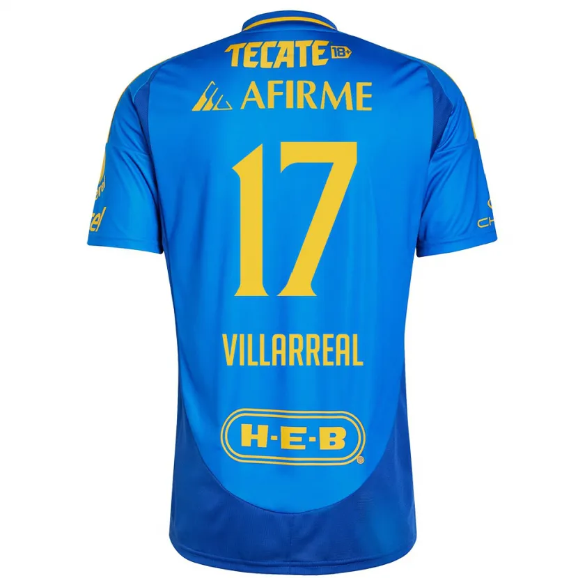 Danxen Kinder Natalia Villarreal #17 Blau Gelb Auswärtstrikot Trikot 2024/25 T-Shirt Schweiz