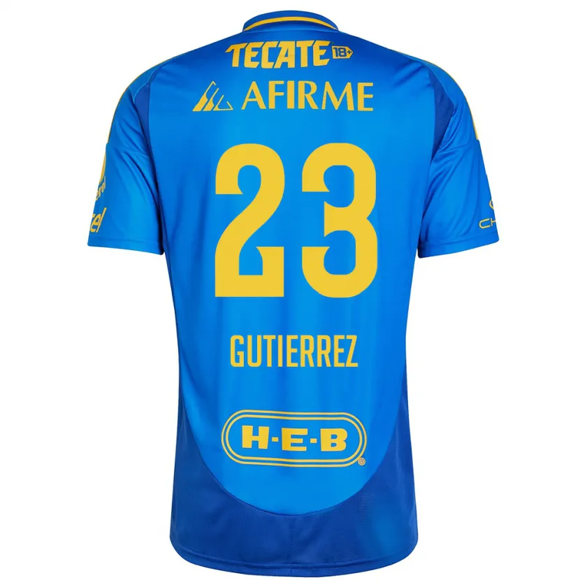 Danxen Kinder Jana Gutierrez #23 Blau Gelb Auswärtstrikot Trikot 2024/25 T-Shirt Schweiz